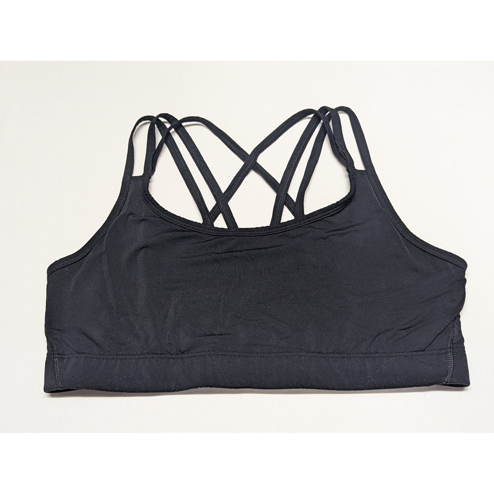GapFit Womens Medium Impact Strappy Sports Bra True Black 718419-00 L